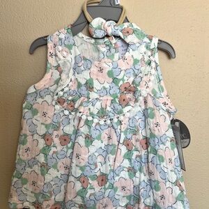 Floral Sleeveless Baby Dress with Headband
